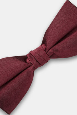 Gent Silk Satin Bow Tie, Burgundy, hi-res